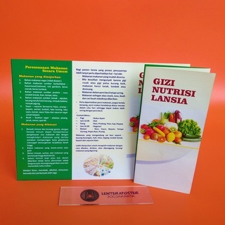 Leaflet atau Brosur Gizi Nutrisi lansia, Leaflet/Brosur Kesehatan Lansia, Isi 25 Lembar.