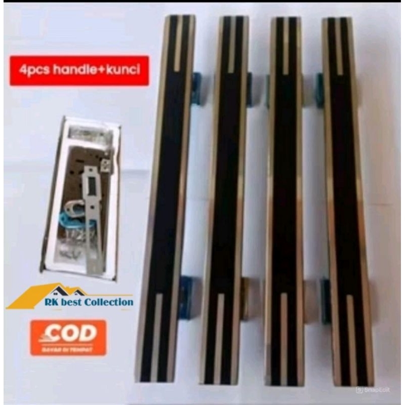 GAGANG PINTU/TARIKAN PINTU/HANDLE PINTU 2psg/4pcs + set kunci