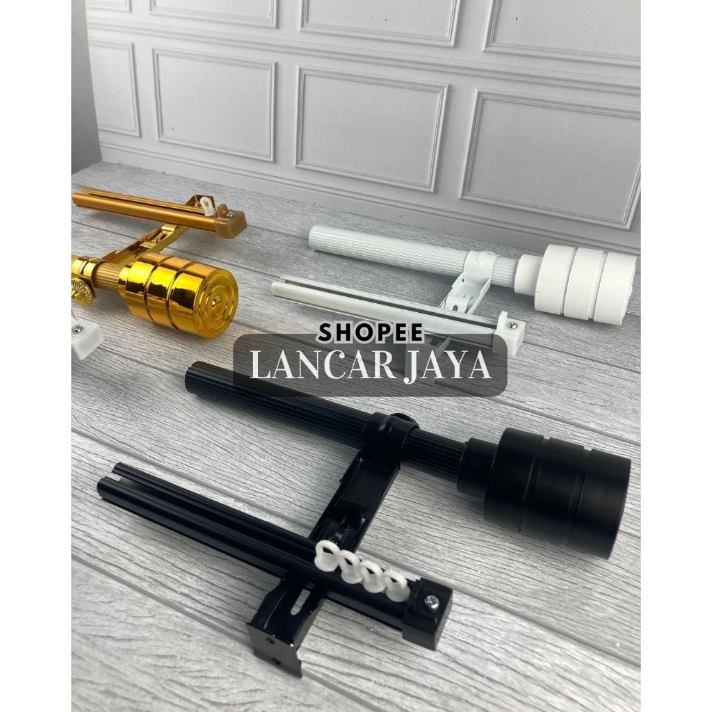 LANCAR JAYA Batang Gorden Double Rel Full Set  Premium/Rel Gorden Millenials Double Fulset Minimalis