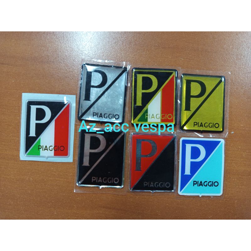 emblem Piaggio/emblem P Emblem depan buat motor listrik uwinfly T3 T3S T3 Super T4 T5 smooth zuzu ex