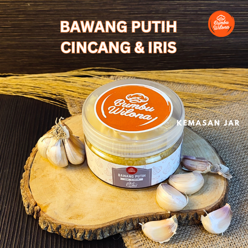 

BAWANG PUTIH INSTAN KUPAS CINCANG IRIS SIAP GORENG 200GRAM | GARLIC IN OIL