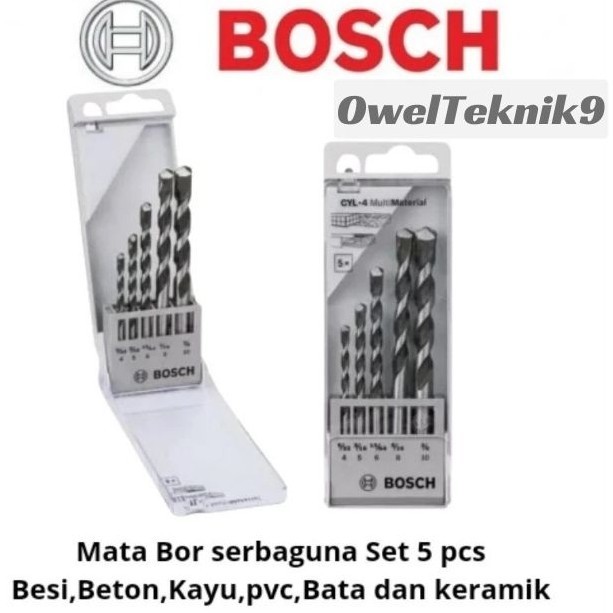 Mata Bor Serbaguna Set 5 Pcs BOSCH CYL-4 ASLI ORIGINAL/Bosch Mata Bor Multipurpose CYL-4 Set 5 Pcs/M