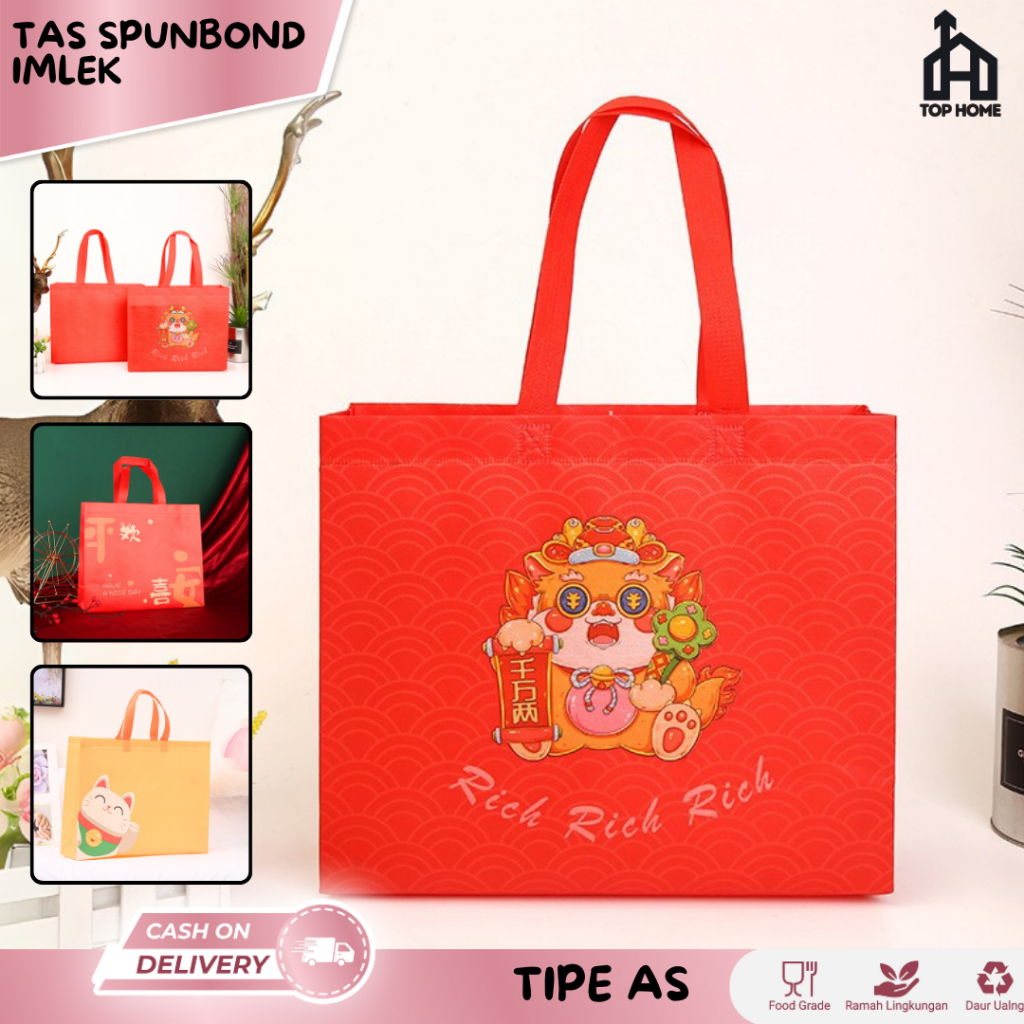 

Tas Hampers Imlek/ Tas Spundbond Laminasi Premium CNY/ Goodiebag Hampers Imlek / Tas Totebag Imlek