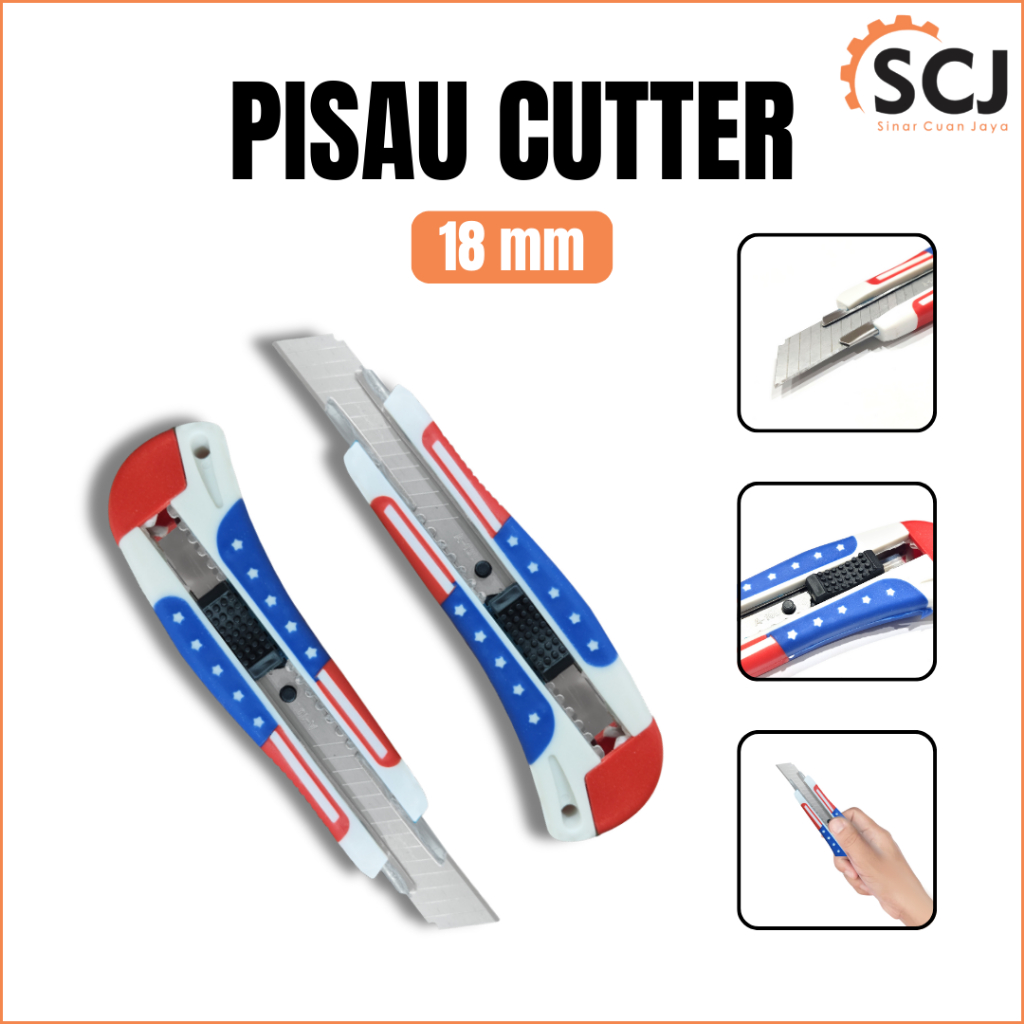

SCJ - Cutter USA / Pisau Cutter Tajam Stainless / Cutter Knife USA Pattern / Kater Besar CAB