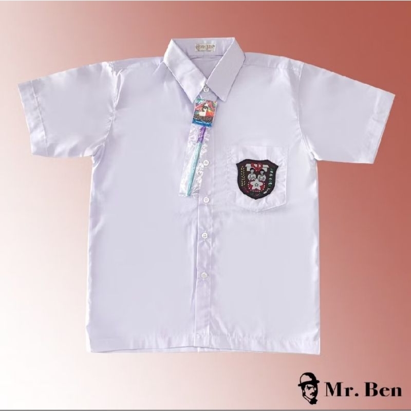 seragam sekolah kemeja SD putih lengan pendek Mr.Ben Akula