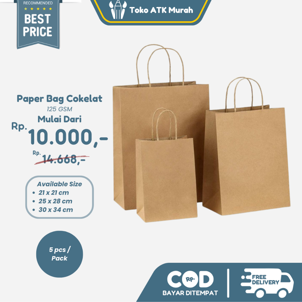 

Paper Bag / Kantong Kertas Coklat (5 pcs)