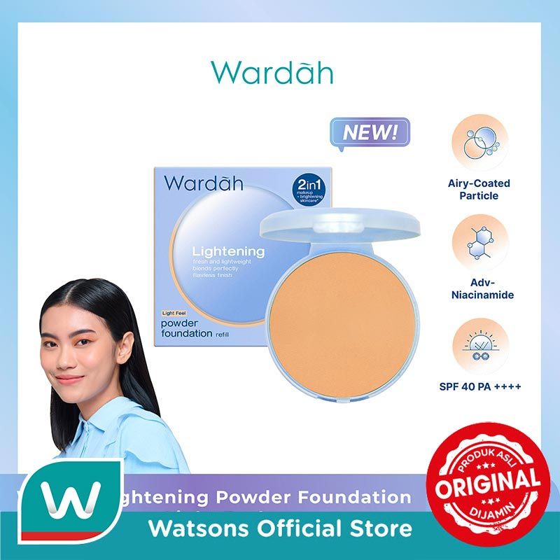 Wardah Refill Lightening Powder Foundation Light Feel 06 Warm Beige (32W) 12g
