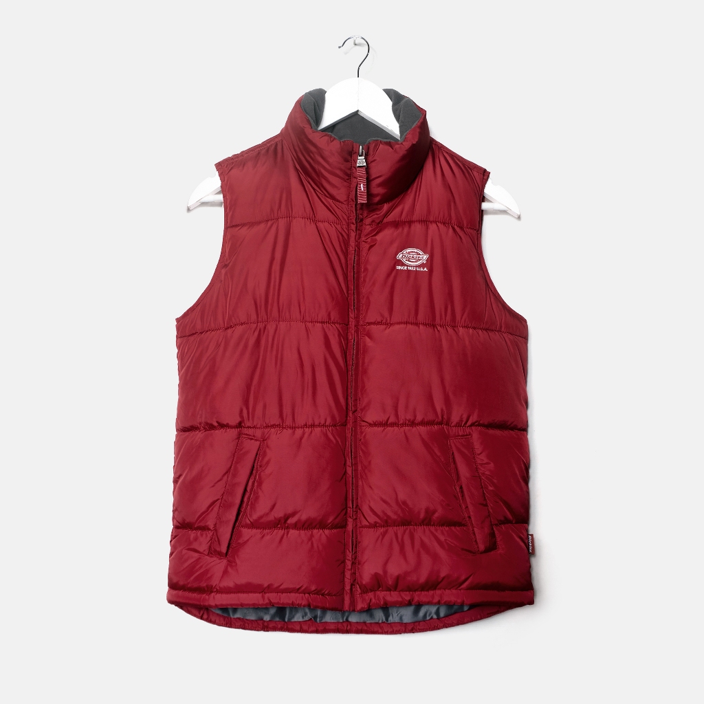 Dickies Puffer Vest Jacket Maroon