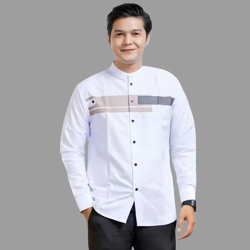 Baju koko lengan panjang Santri motif jordan kain katun premium koko haibah