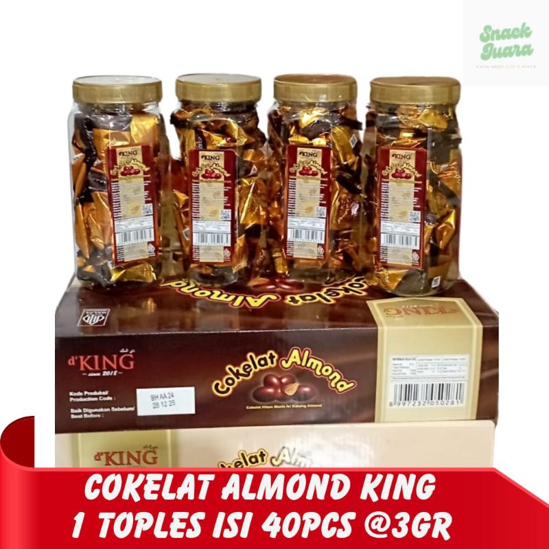 

Cokelat almond KING toples isi 40pcs @3gr