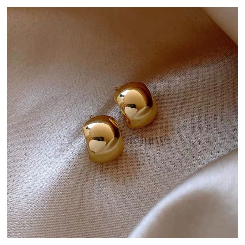 inlume.id - GLIZZ EARRING - 136 gold semi square ANTING TUSUK EMAS