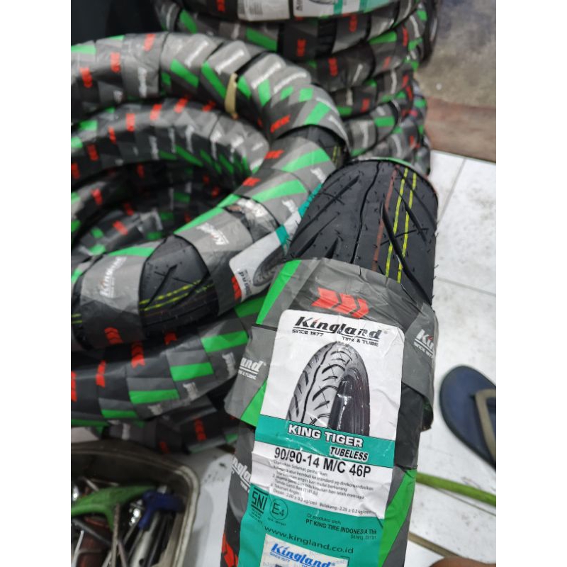 ban kingland tiger tublesss untuk ring14 depan/belakang untuk motor matic beat vario scoopy karbu