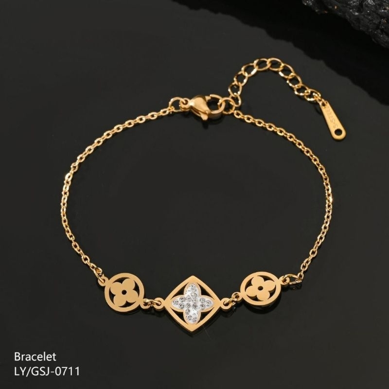 Gelang titanium mewah asli Gak bakal pudar Atau Menghitam Di pake mandi Gelang serut titanium Gelang