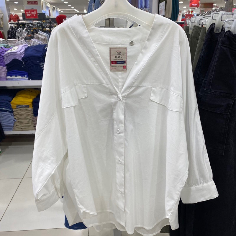 LOGO JEANS KEMEJA PUTIH WANITA MATAHARI ORIGINAL TERBARU