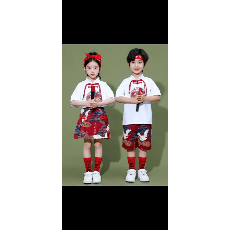 setelan imlek/baju imlek/baju cheongsam modern/setelan anak cowok/setelan anak cewek/usia 1-12 tahun