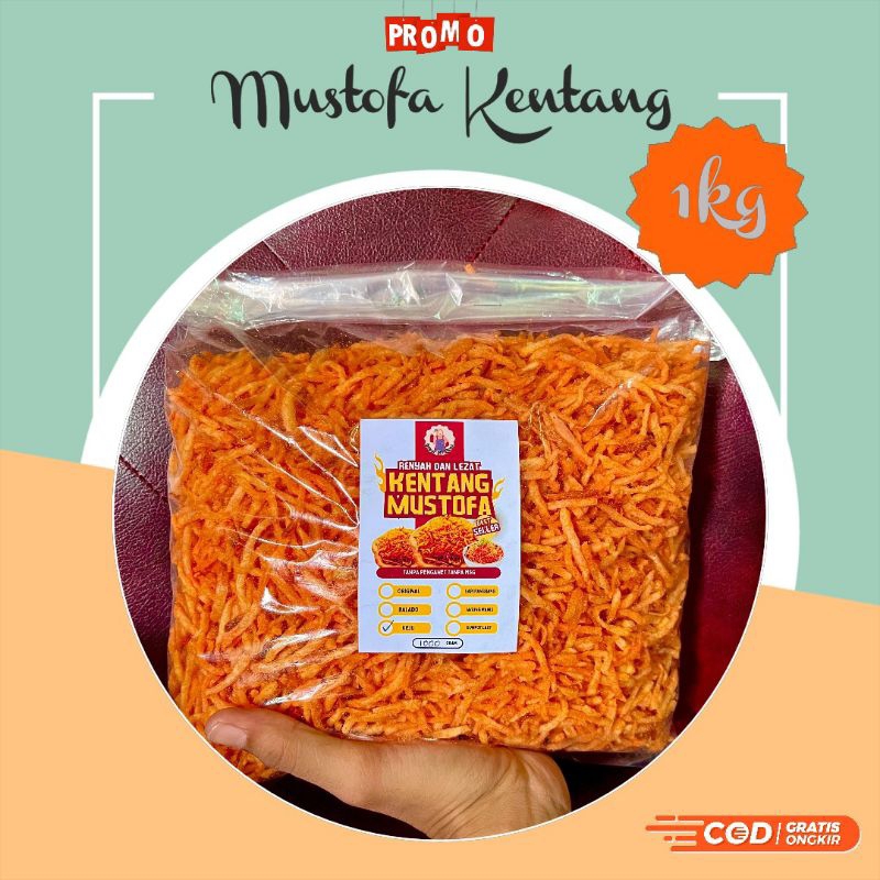 

Kentang Mustofa rasa keju isi 1 kg - keripik kentang Mustofa terlaris