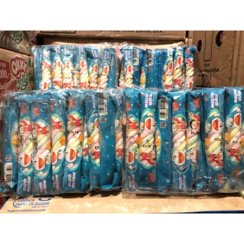 

DORAEMON MARSH MALLOW KEMASAN SAK 500 AN [ ISI 20 PCS] MANIS LEMBUT LUMER DI MULUT