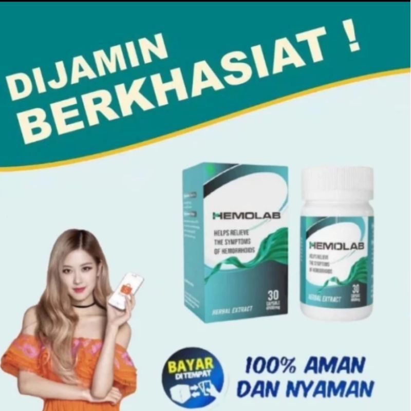 HEMOLAB Asli Original Obat Herbal Ambeien Wasir Aman BPOM.