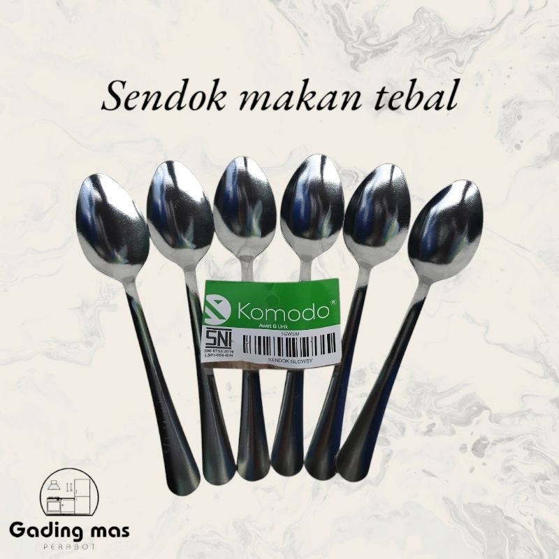 (ISI 6 PCS) KOMODO SENDOK MAKAN TEBAL / SENDOK STAINLESS