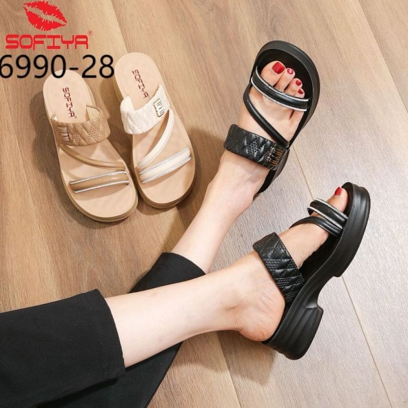 Sofiya Import Original 6990 28 Sendal Wedges Wanita