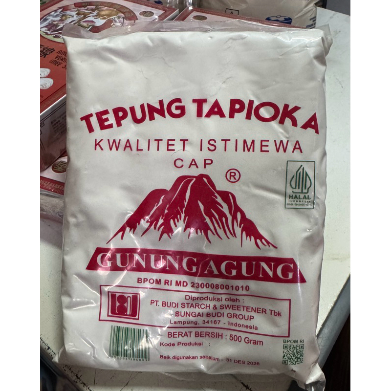 

Tepung Tapioka Cap Gunung Agung (berat bersih 500gram)