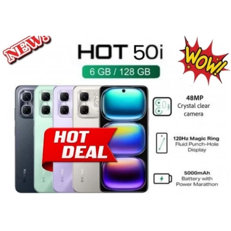 Handphone INFINIX HOT 50i Ram 6/128
