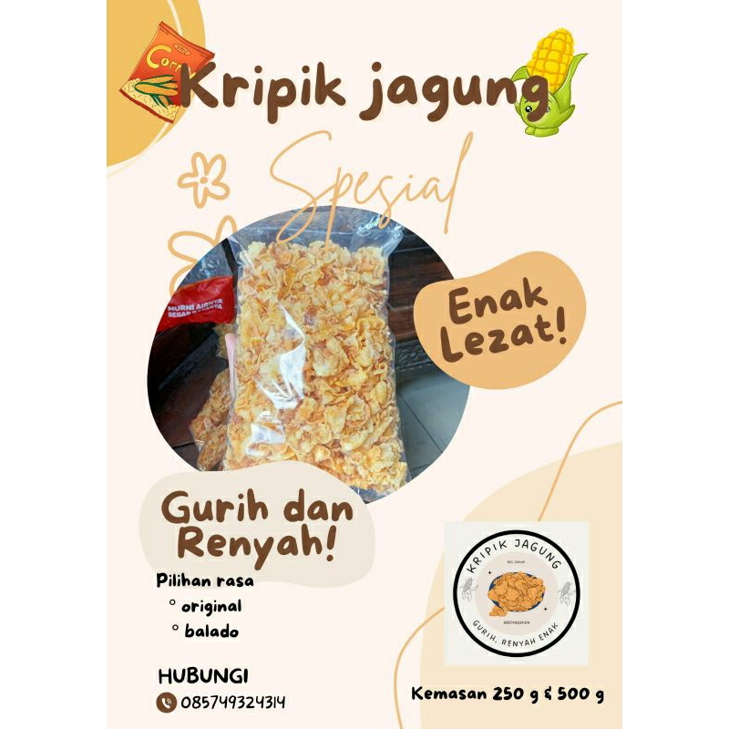 

keripik jagung rasa original kemasan 500gram