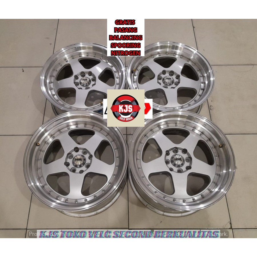 VELG MOBIL BEKAS MODEL CELONG RING 17 TYPE HSR BURN PCD 4X100-4X114.3 COCOK BUAT MOBIL YARIS JAZZ FR