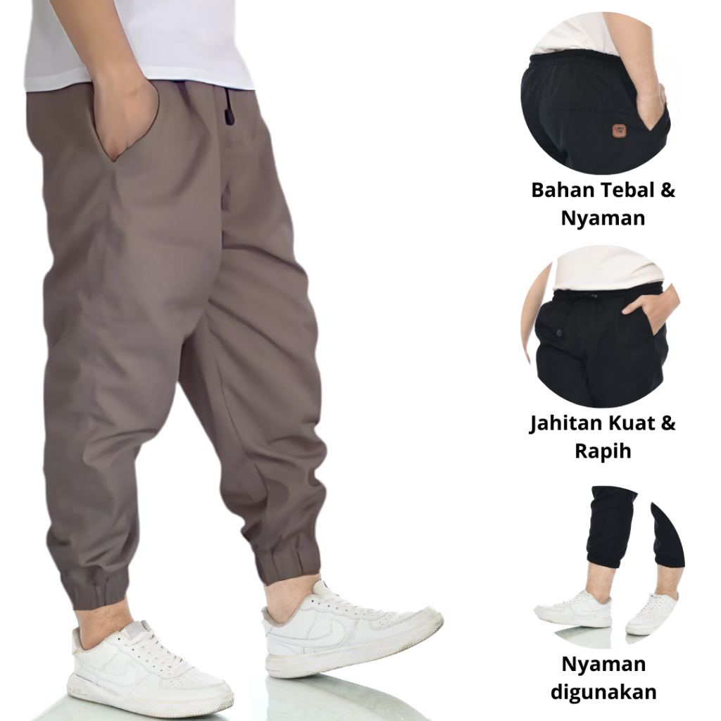 Celana Sirwal Jogger Pants Pria Dewasa Premium Katun Tebal Original