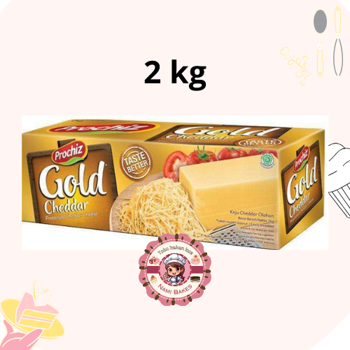 

Prochiz Gold Keju Cheddar Cheese Processed Keju Parut 2 kg