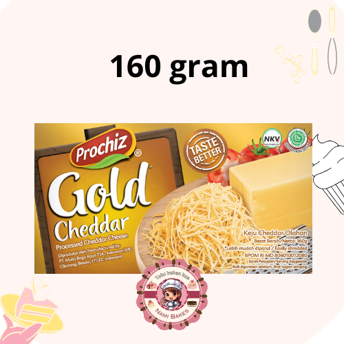 

Prochiz Gold Cheddar Processed Cheese Keju Parut 160 gram