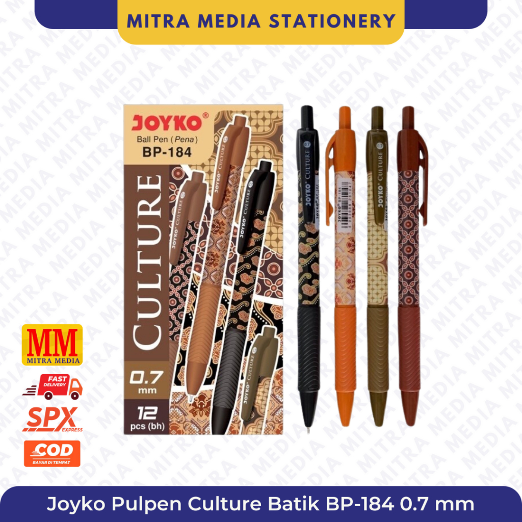 

Ball Pen BP-184 Joyko / Pulpen Batik / Bolpoin / Pena Batik Joyko Culture / 0.7 mm