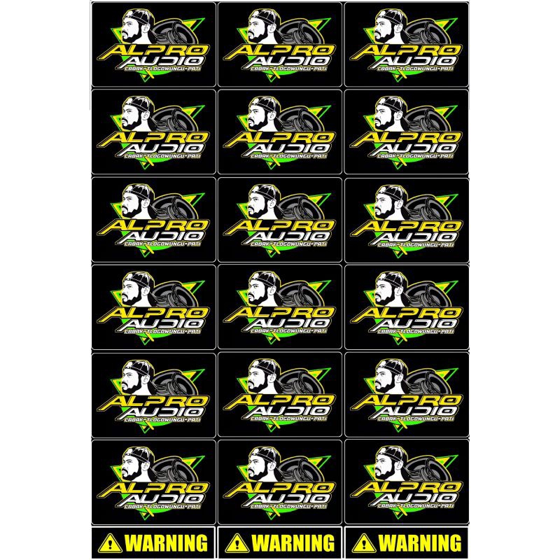 

18 PCS STIKER AL PRO AUDIO BAHAN VYNIL(ANTI AIR)
