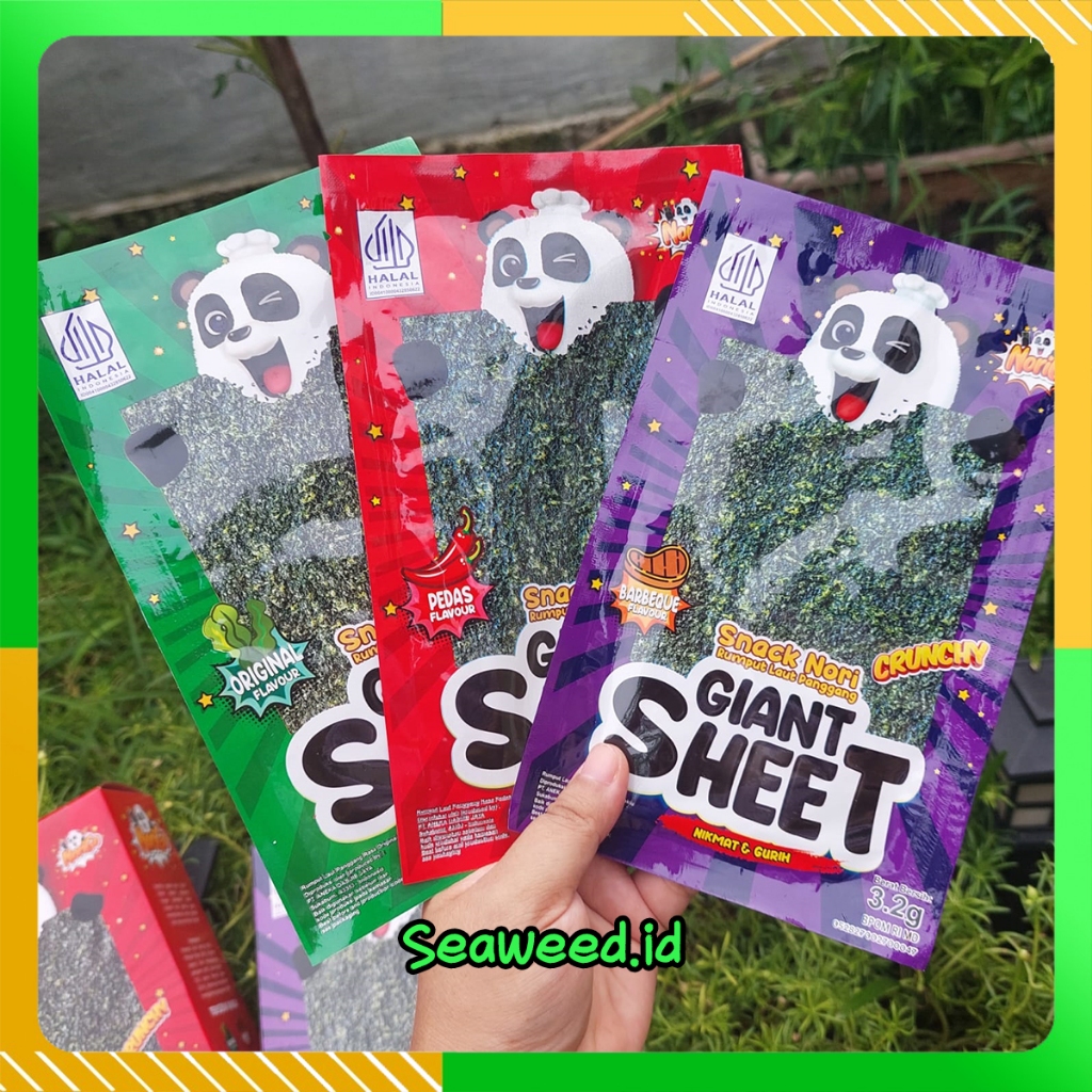

JAVA Nori Panggang Rumput laut JAVA GIANT SHEET NORI GO SACHET 3.2 Gr