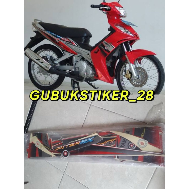 STRIPING STIKER LIS BODY MOTOR YAMAHA JUPITER MX 135 OLD TAHUN 2006 MERAH SILVER