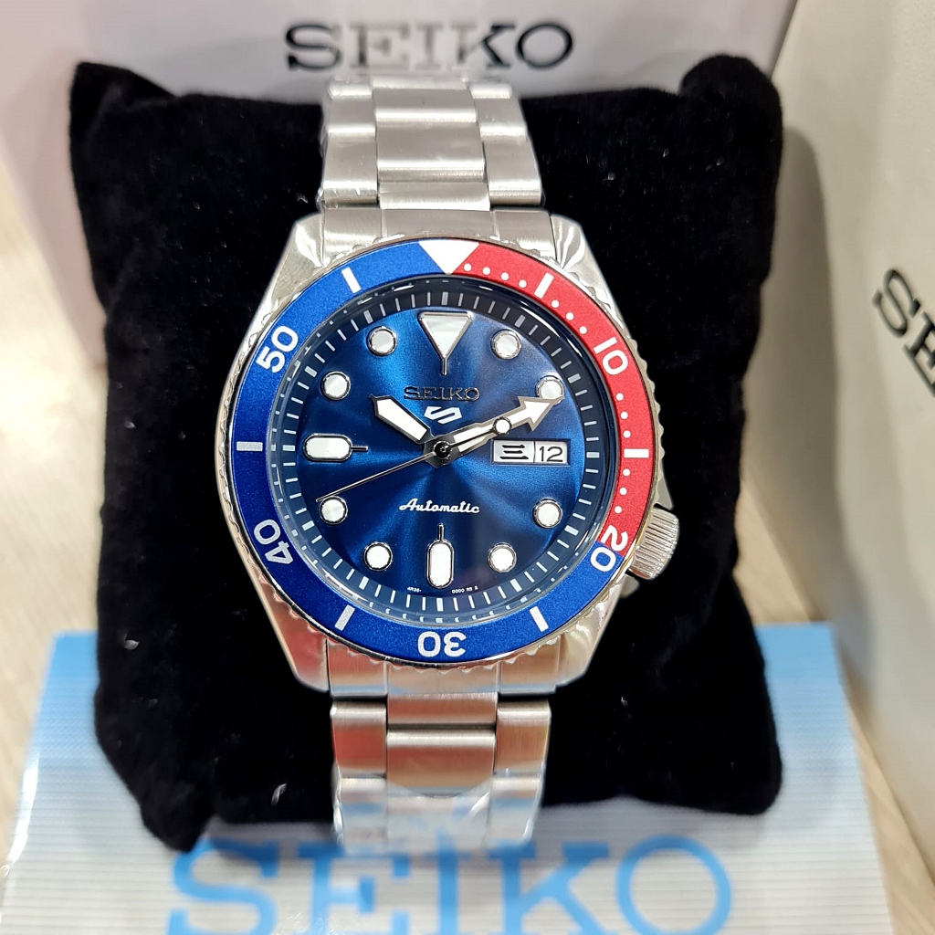 Jam Tangan Pria SEIKO 5 Sports SRPD53K1 Pepsi Blue Dial Silver Steel | Automatic