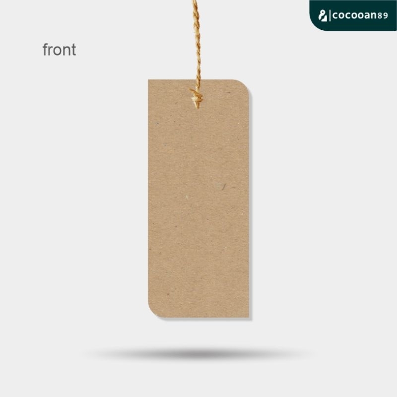 

MURAH!!! hang tag label kraft rustic paper tall portrait leaf - UMKM tag level up!!!