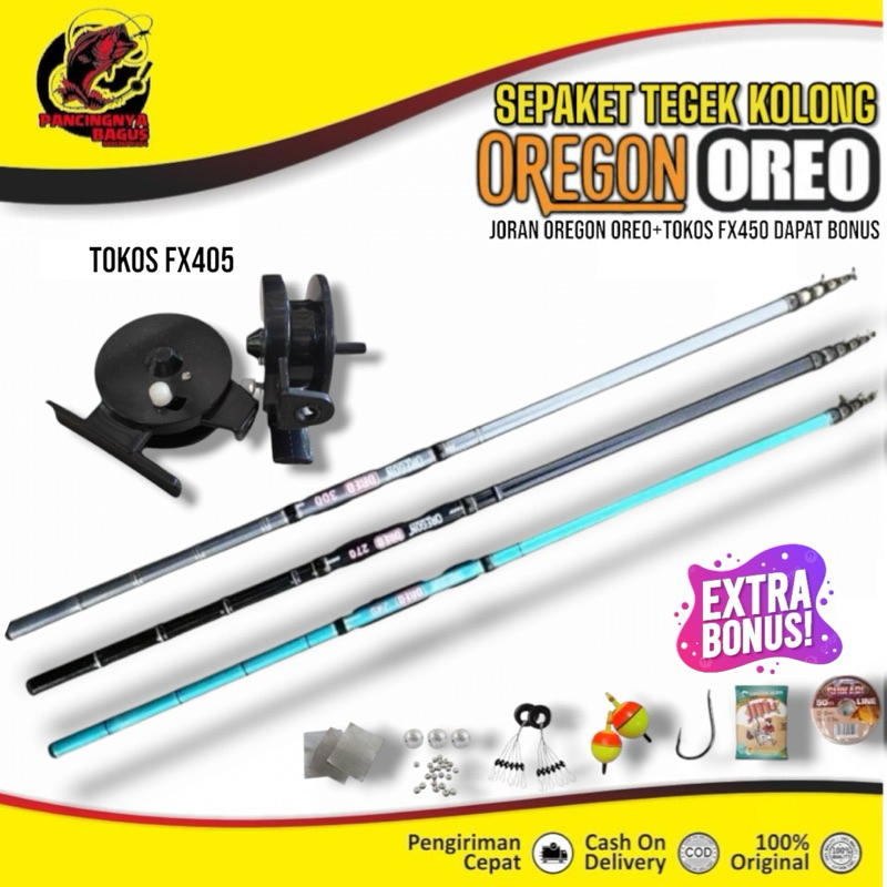 Joran Tegek Fiber Oregon Oreo Kolong Siap Pakai Tokos Fx405
