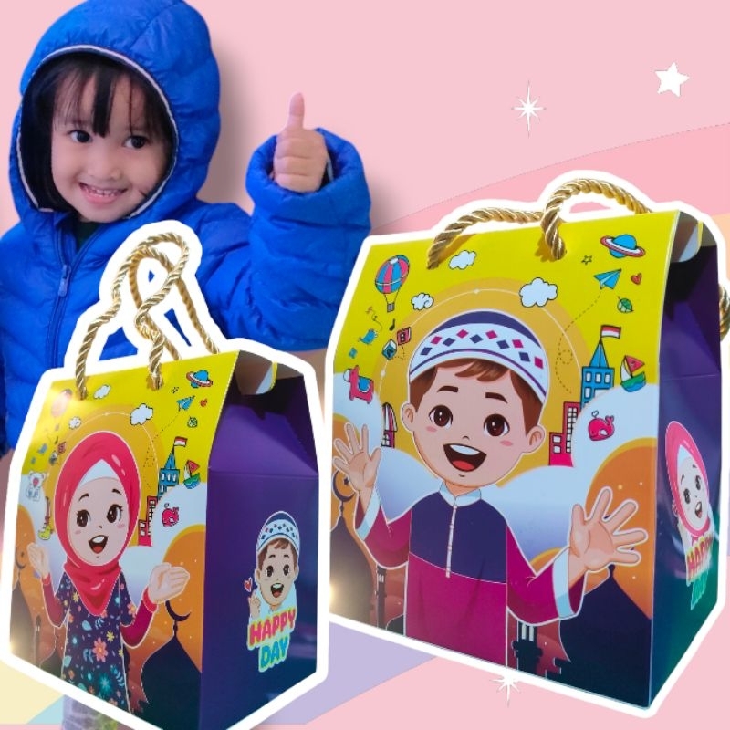 

Goodie Bag Lebaran Hampers Tas Idul Fitri Paper Bag Bingkisan Snack Eid Mubarak
