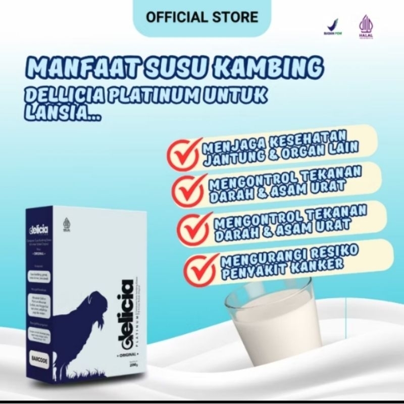 

Dellicia Platinum Susu Bubuk 200gram/ Tulang,Sendi,Paru2 & Diabetes