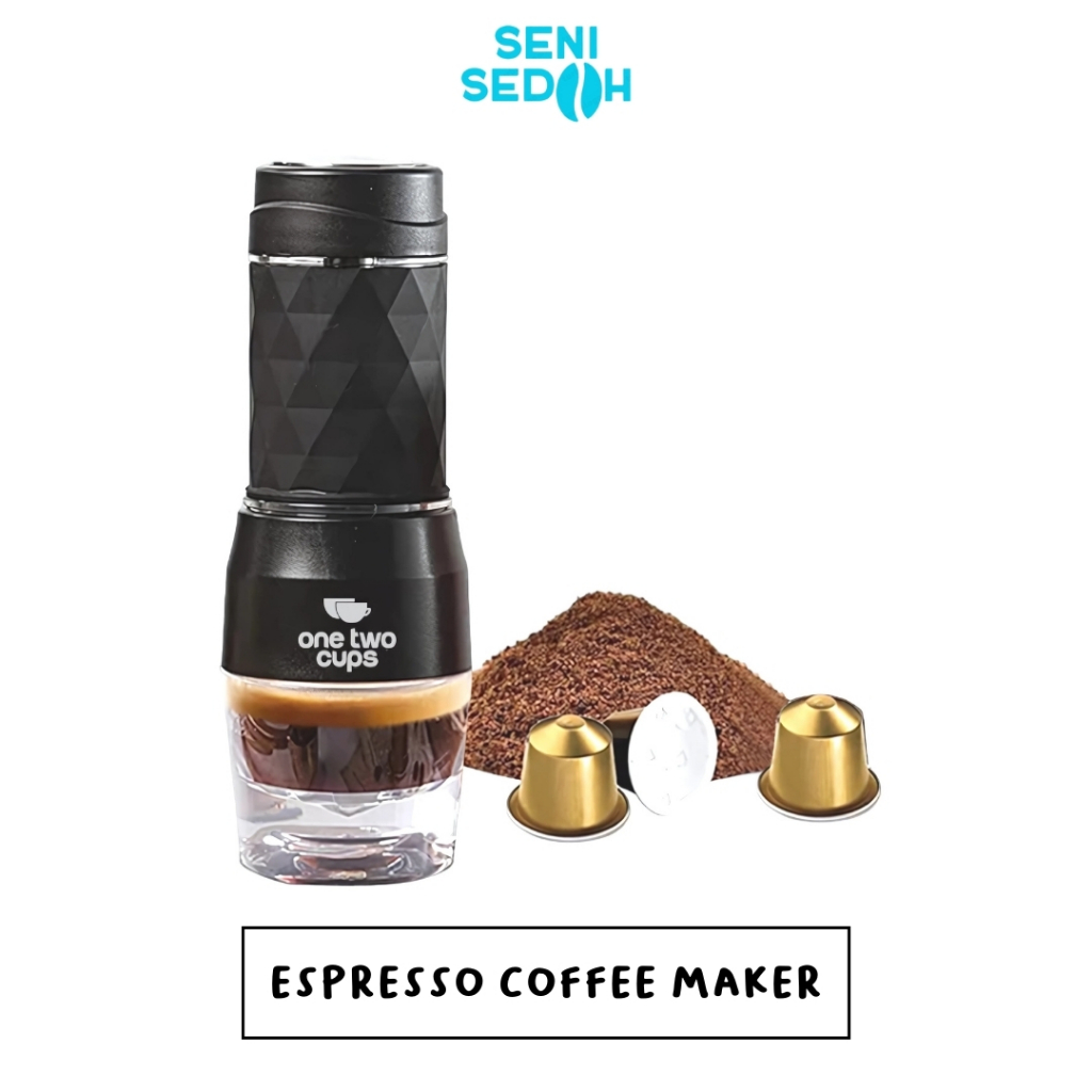 One Two Cups Hand Press Mini Espresso Mesin Kopi Kapsul Manual