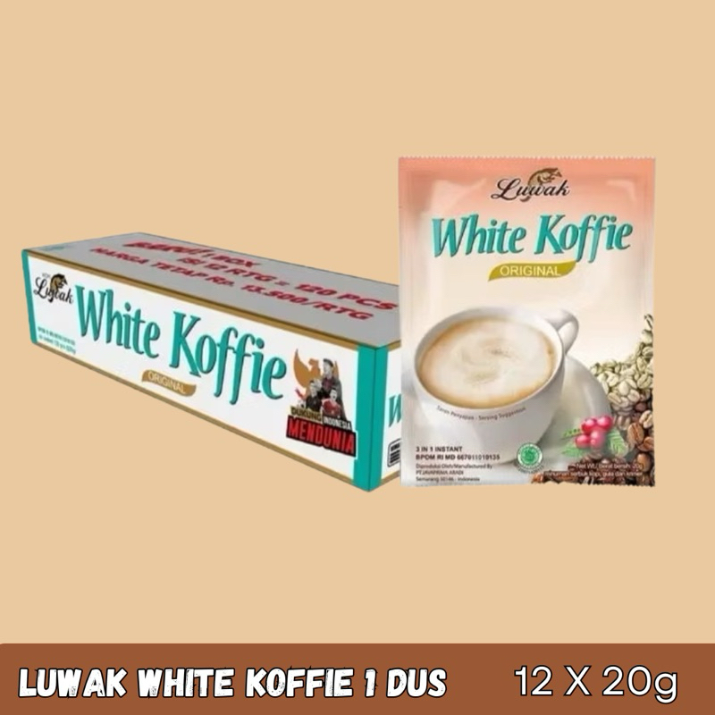 

[1 Karton 12 Renceng]Kopi Luwak White Koffie 20g (120 Sachet)