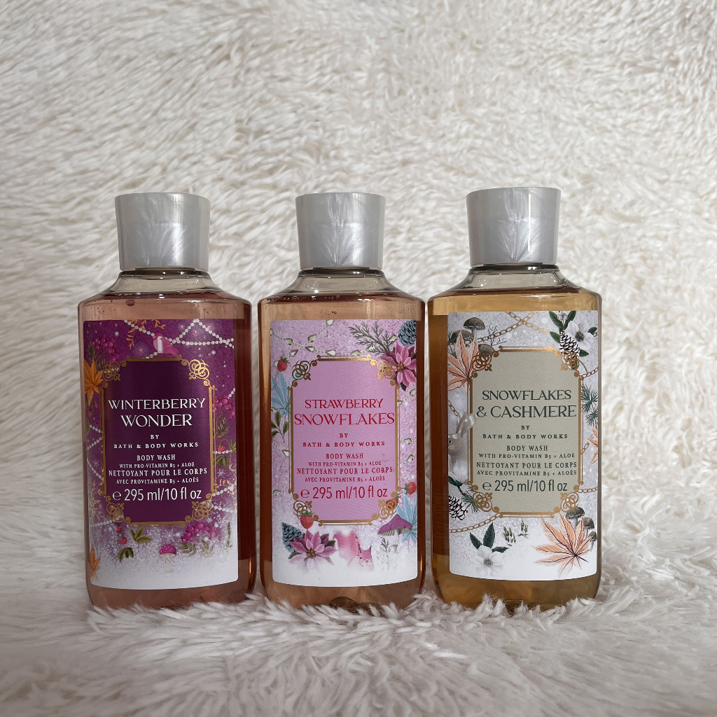 SALE BBW Bath and Body Works Shower Gel Sabun Mandi 295 ml Winterberry Wonder / Strawberry Snowflake