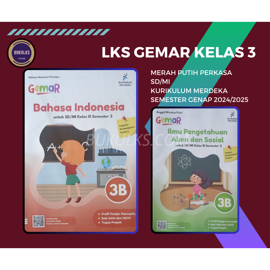Buku LKS GEMAR Merah Putih SD MI Kelas 3 Merdeka Genap 2024 2025