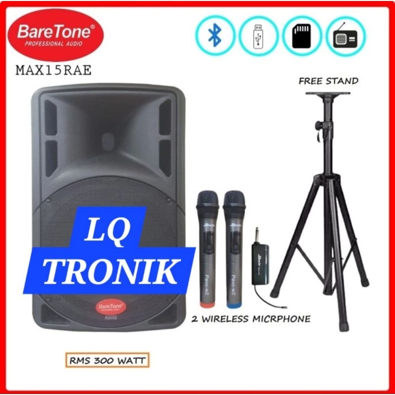 SPEAKER AKTIF BARETONE 15 INCH MAX15RAE BLUETOOTH MP3 ORIGINAL GARANSI RESMI