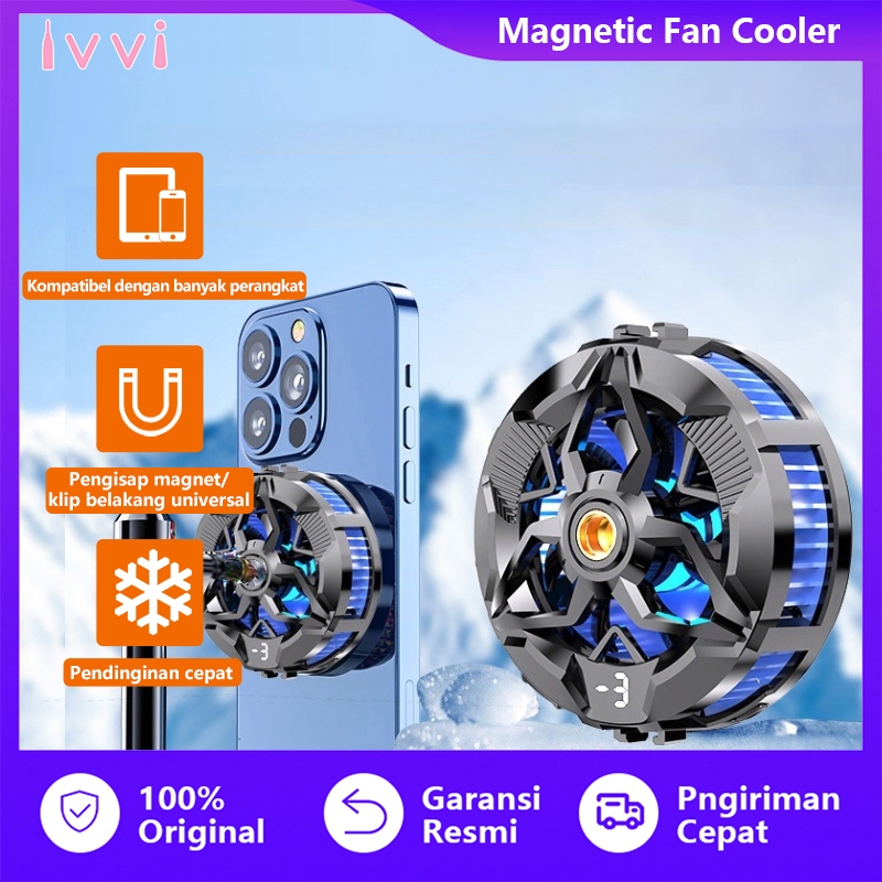 IVVI Fan Cooler Magnetic LED Funcooler Gaming 3 Mode Pendingin hp Back Clip Radiator