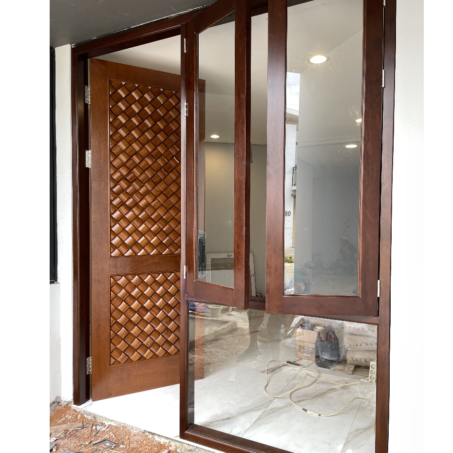 Full Paket Lengkap Kayu Merbau Asli Kuat Pintu Kayu dan Kusen Kayu
