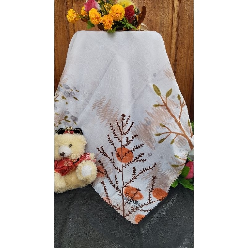 hijab jilbab s4 segiempat putih motif brand dari umama
