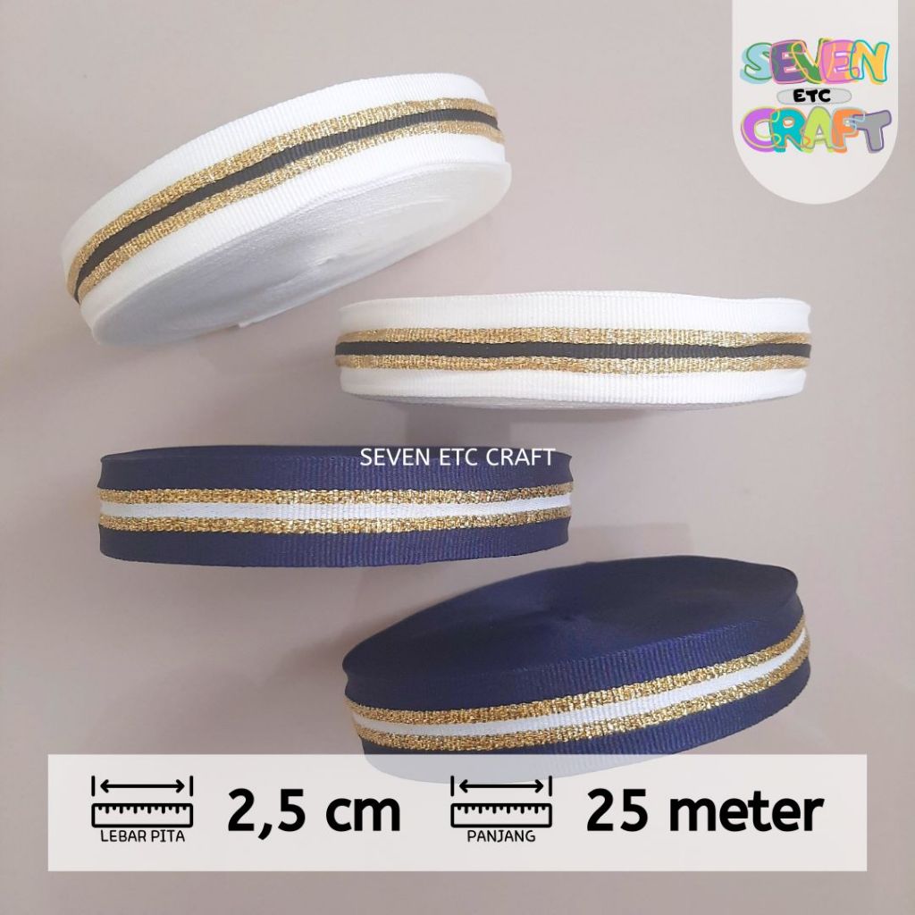

Pita Bis Polyester White Navy Gold
