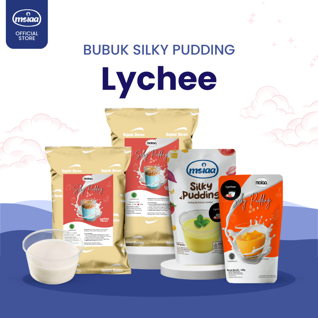 

MOIAA - Silky Puding MOIAA Lychee / Puding Leci / Puding Buah / Bubuk Pudding / Cemilan Anak